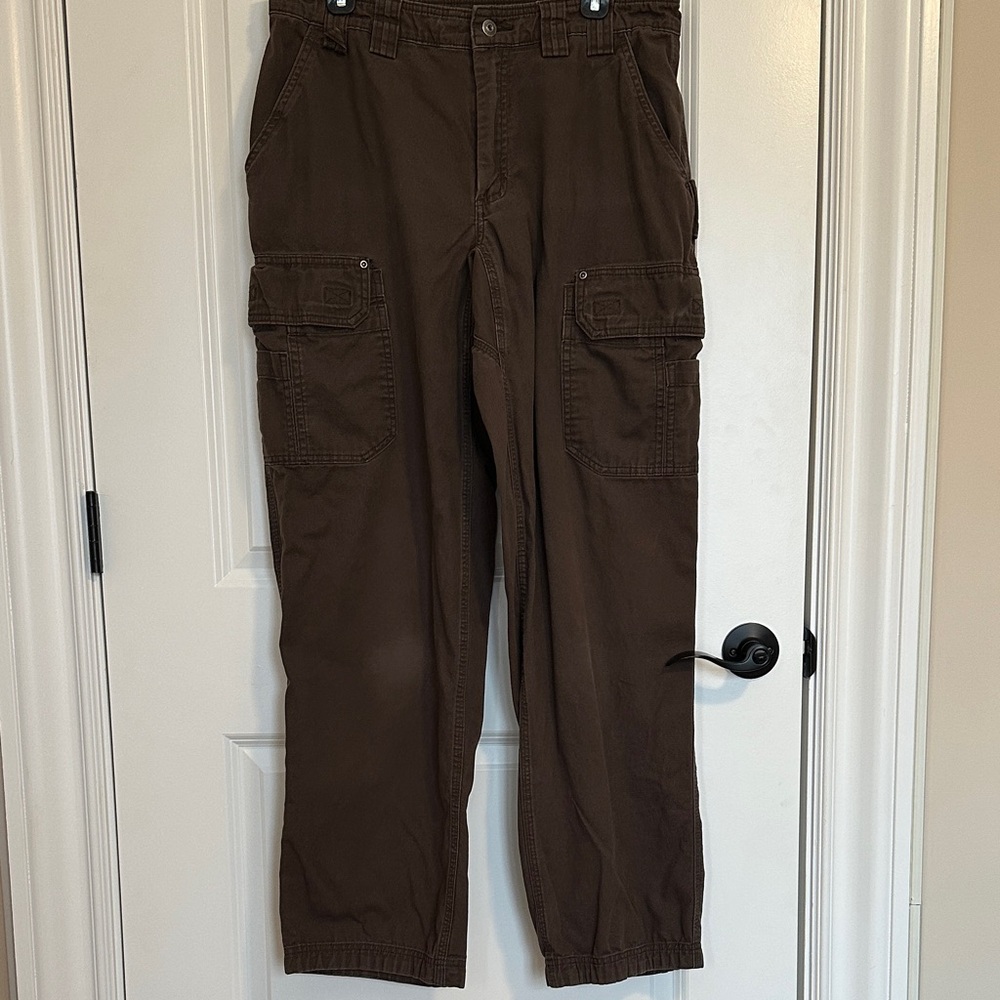 Duluth Trading Co Flex Fire hose Men's Dark Brown Cargo Pants, relaxed fit